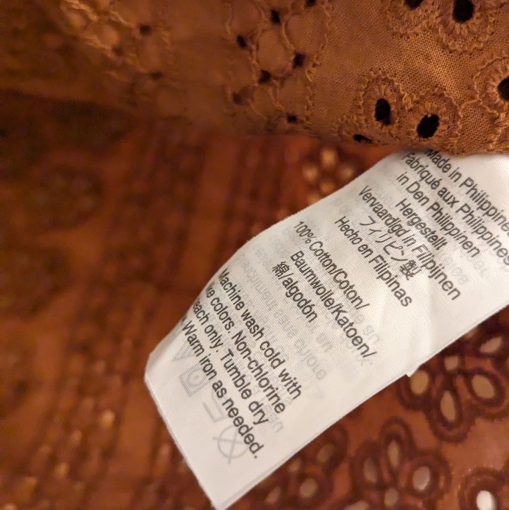 Madewell eyelet peasant top in sweet potato - Picture 2 of 6